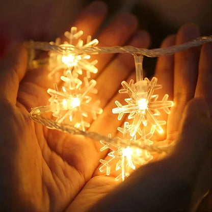 Led Snowflake String Garland Fairy Lights - The Daven Market 