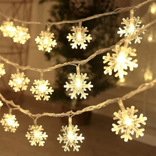 Led Snowflake String Garland Fairy Lights - The Daven Market 