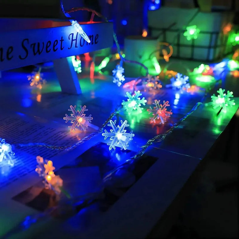 Led Snowflake String Garland Fairy Lights - The Daven Market 